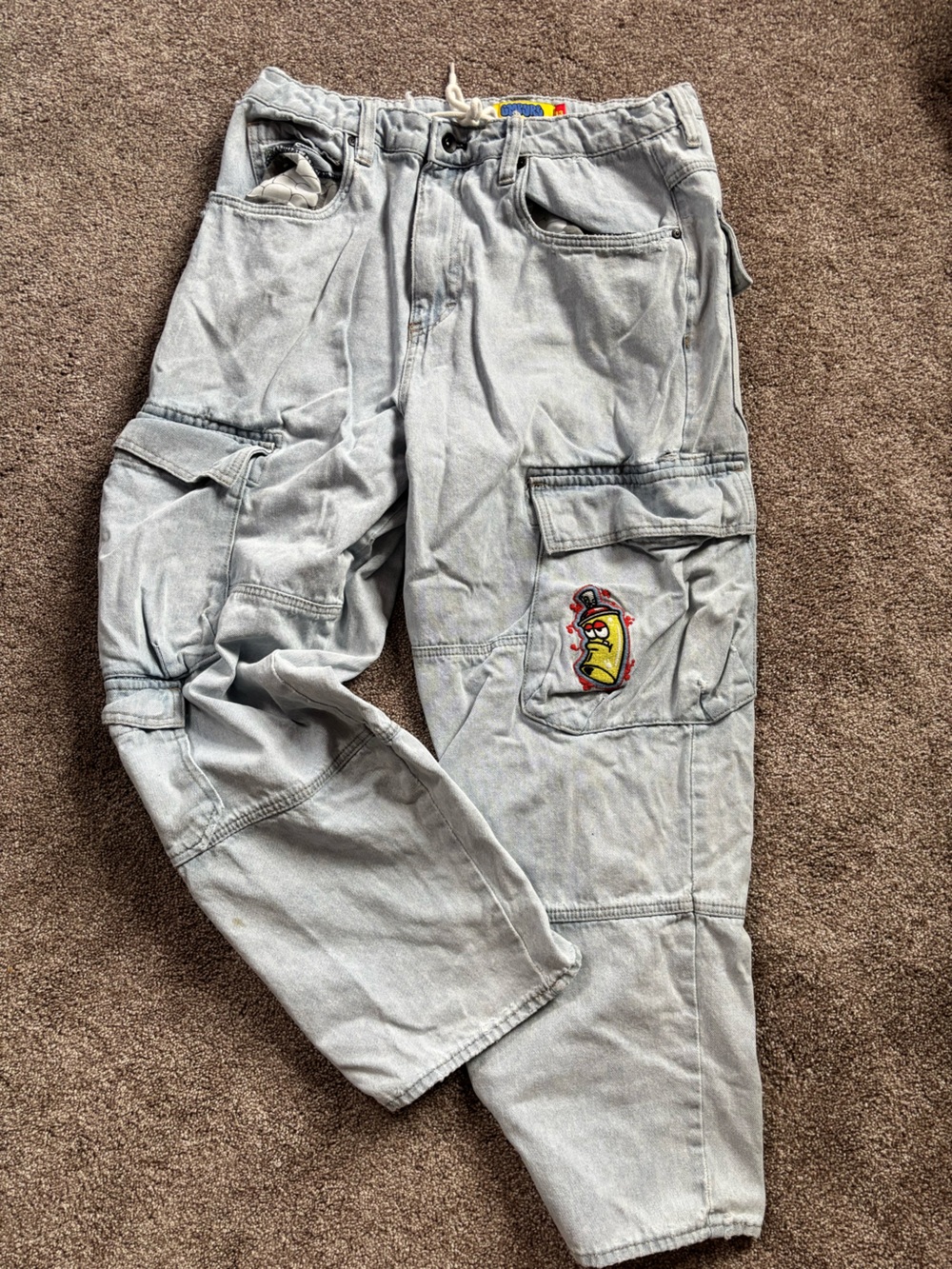 Empyre Ultra Loose Embroidered Can Denim Cargo